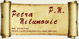 Petra Milunović vizit kartica